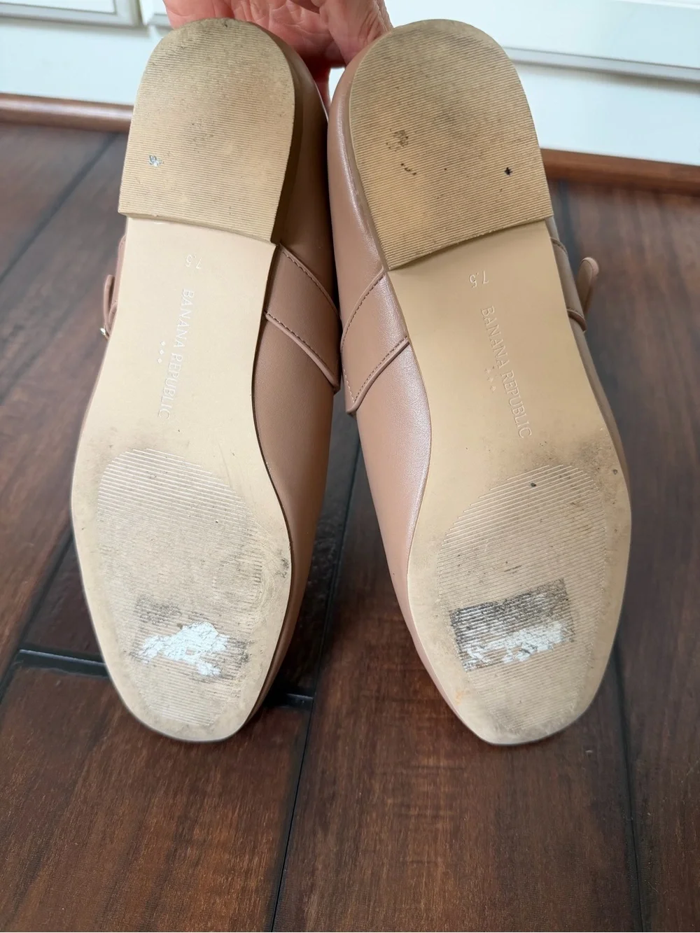 Banana Republic Factory Vegan Leather Nude Tan Mary Jane Flat